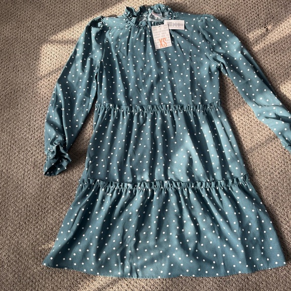LuLaRoe Dresses & Skirts - Lularoe Annabelle Ruffled Polka Dot Womens Dress - Teal NWTNW
